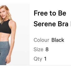 Lululemon Free to Be Serene Bra - Black